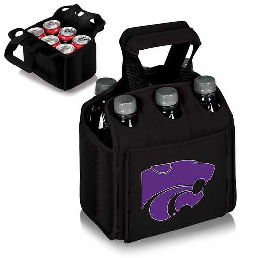 608-00-179-254-0: Kansas State Wildcats - Six Pack Beverage Carrier (Black)