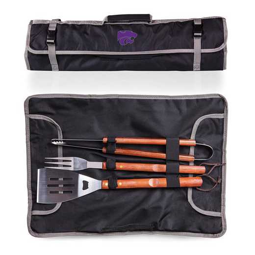 749-03-175-254-0: Kansas State Wildcats - 3-Piece BBQ Tote and Tools Set