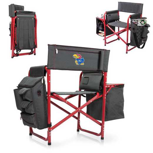 807-00-600-244-0: Kansas Jayhawks - Fusion Chair (Fusion Grey/Red)