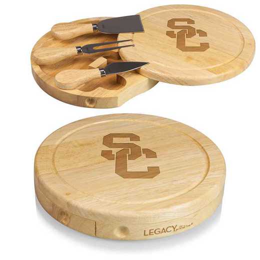 878-00-505-093-0: USC Trojans - Brie Cheese Board and Tools Set