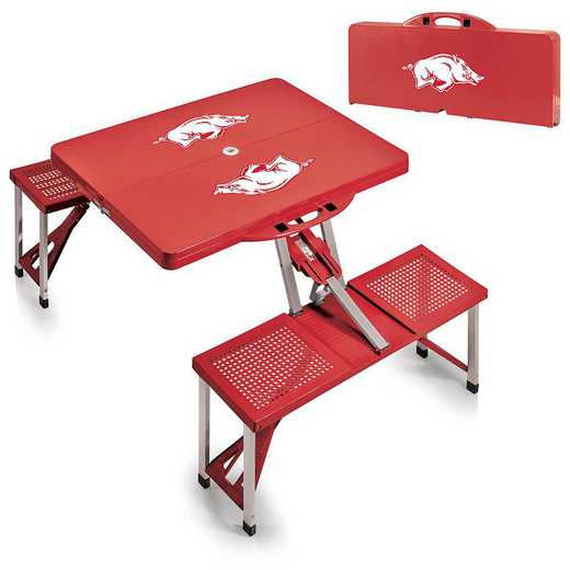 811-00-100-034-0: Arkansas Razorbacks - Portable Picnic Table (Red)