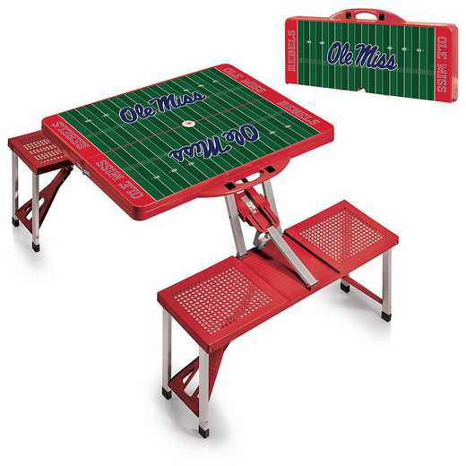 811-00-100-375-0: Ole Miss Rebels - Portable Picnic Table w/SFD (Red)