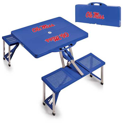 811-00-139-375-0: Ole Miss Rebels - Portable Picnic Table w/SFD (Blue)