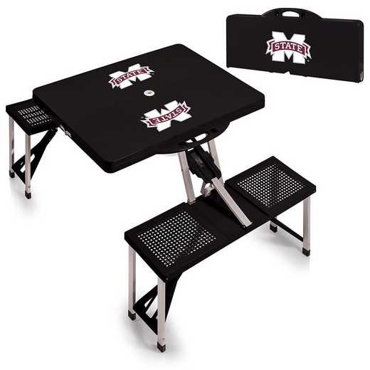 811-00-175-384-0: Mississippi State Bulldogs - Portable Picnic Table (Black)