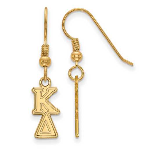 GP026KD: Strlng Slvr with Gold Plating LogoArt Kappa Delta XS Dangle Erring