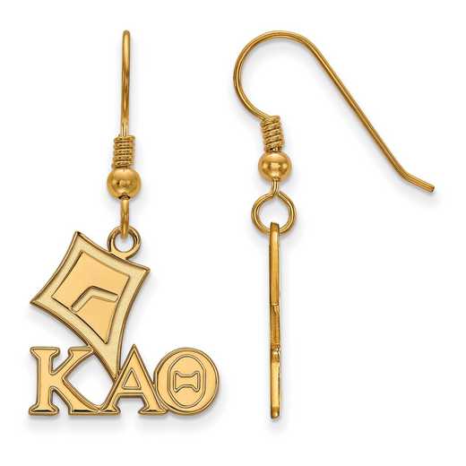 GP037KAT: Strlng Slvr with Gold Plating LogoArt Kappa Alpha Theta Sml Dangle Erring