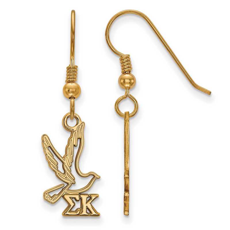 GP037SKP: Strlng Slvr with Gold Plating LogoArt Sigma Kappa Sml Dangle Erring
