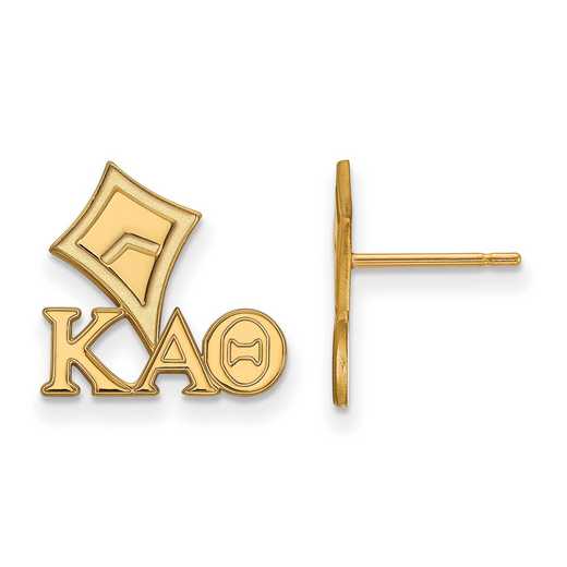 GP038KAT: Strlng Slvr with Gold Plating LogoArt Kappa Alpha Theta XS Post Erring