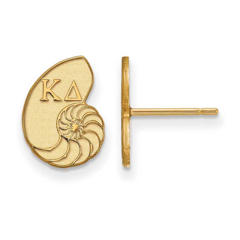 GP038KD: Strlng Slvr with Gold Plating LogoArt Kappa Delta XS Post Erring