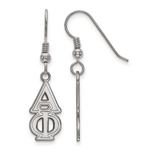 SS004APH: Strlng Slvr LogoArt Alpha Phi Dangle Medium Earrings