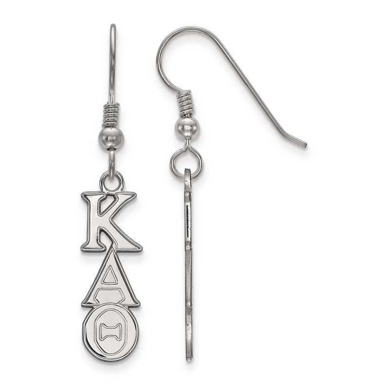SS004KAT: Strlng Slvr LogoArt Kappa Alpha Theta Dangle Small Earrings