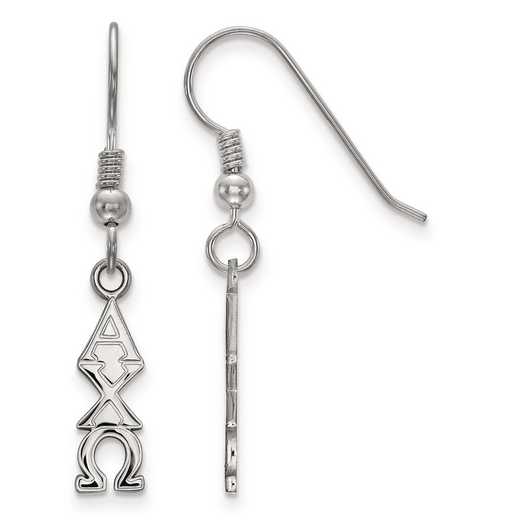 SS026ACO: Strlng Slvr LogoArt Alpha Chi Omega Small Dangle Earrings