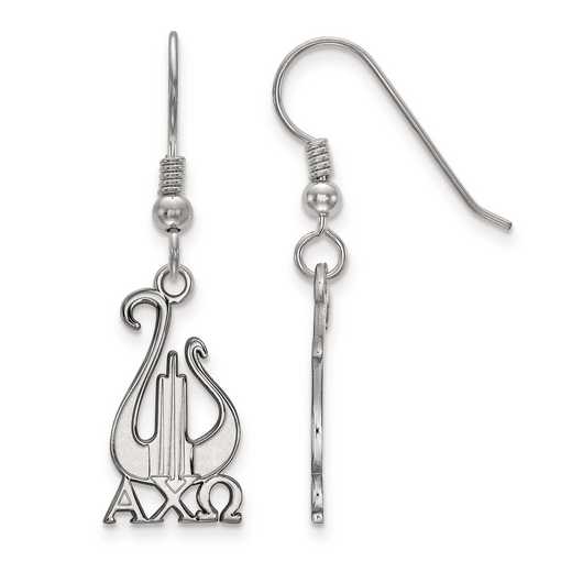 SS037ACO: Strlng Slvr LogoArt Alpha Chi Omega Medium Dangle Earrings