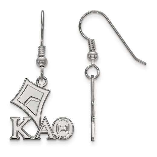SS037KAT: Strlng Slvr LogoArt Kappa Alpha Theta Small Dangle Earrings