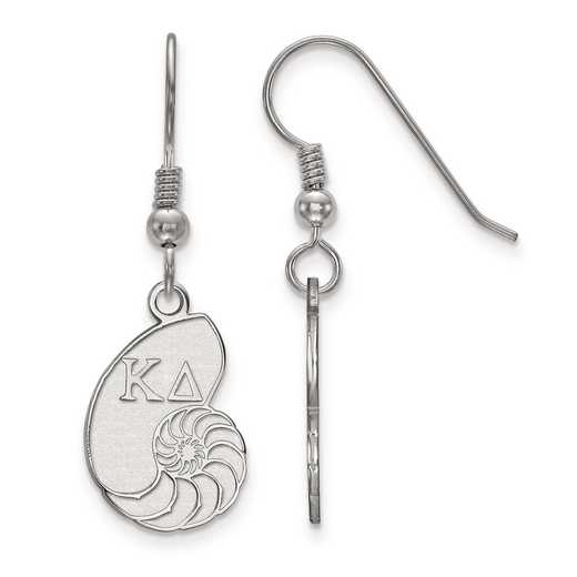 SS037KD: Strlng Slvr LogoArt Kappa Delta Small Dangle Earrings