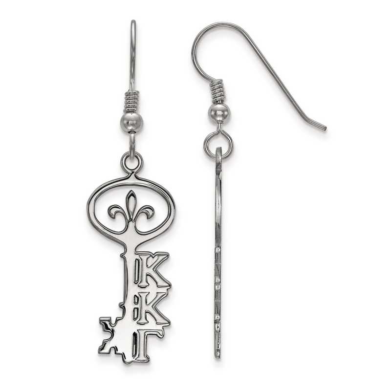 SS037KKG: Strlng Slvr LogoArt Kappa Kappa Gamma Small Dangle Earrings