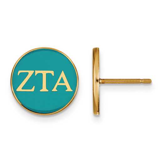 GP031ZTA: Strlng Slvr w/GP LogoArt Zeta Tau Alpha Enmld Post Erring
