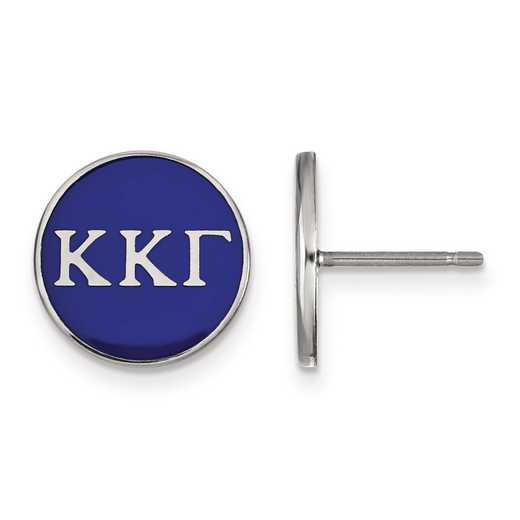SS031KKG: Strlng Slvr LogoArt Kappa Kappa Gamma Enamld Pst Erring