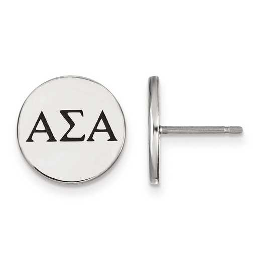 SS033ASI: Strlng Slvr LogoArt Alpha Sigma Alpha Enameled Post Earrings