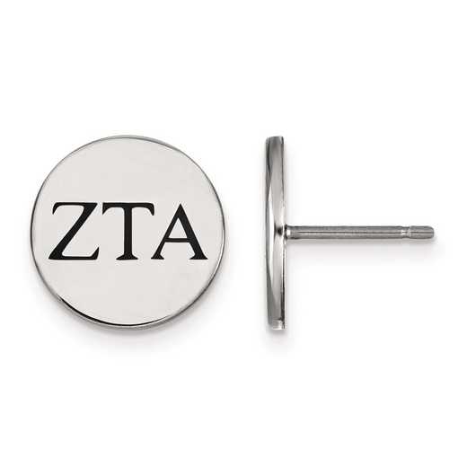SS033ZTA: Strlng Slvr LogoArt Zeta Tau Alpha Enameled Post Earrings