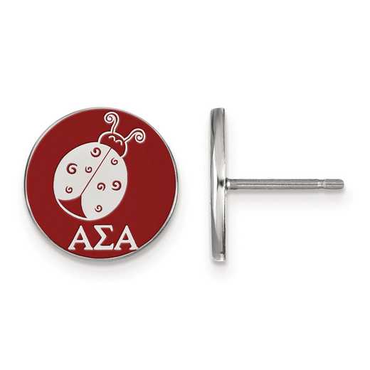 SS046ASI: Strlng Slvr LogoArt Alpha Sigma Alpha Enameled Post Earrings