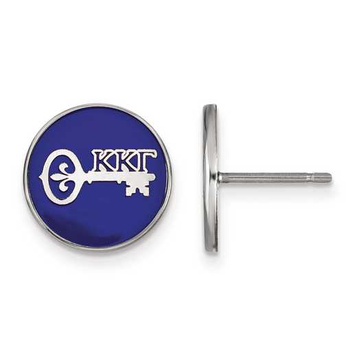 SS046KKG: Strlng Slvr LogoArt Kappa Kappa Gamma Enameled Post Earrings