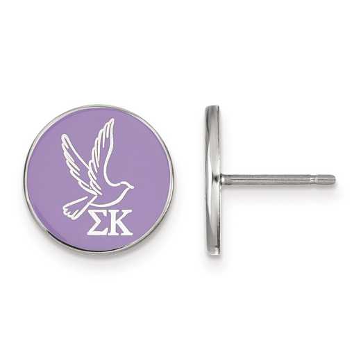 SS046SKP: Strlng Slvr LogoArt Sigma Kappa Enameled Post Earrings