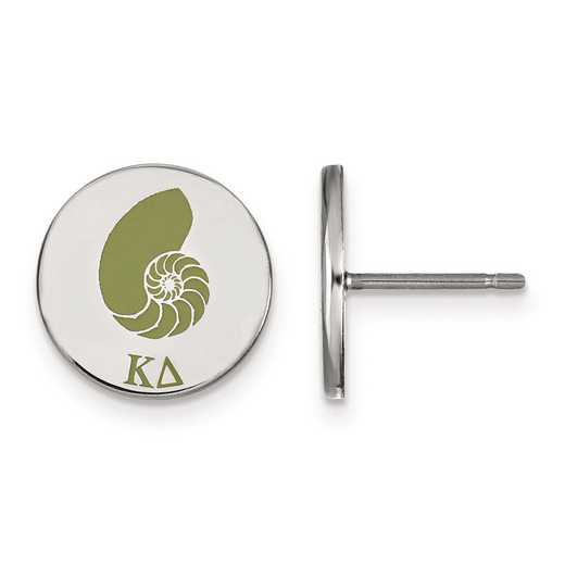 SS047KD: Strlng Slvr LogoArt Kappa Delta Enameled Post Earrings