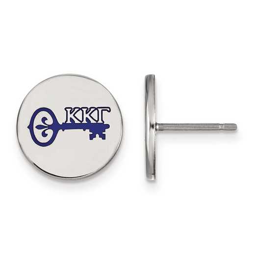 SS047KKG: Strlng Slvr LogoArt Kappa Kappa Gamma Enameled Post Earrings