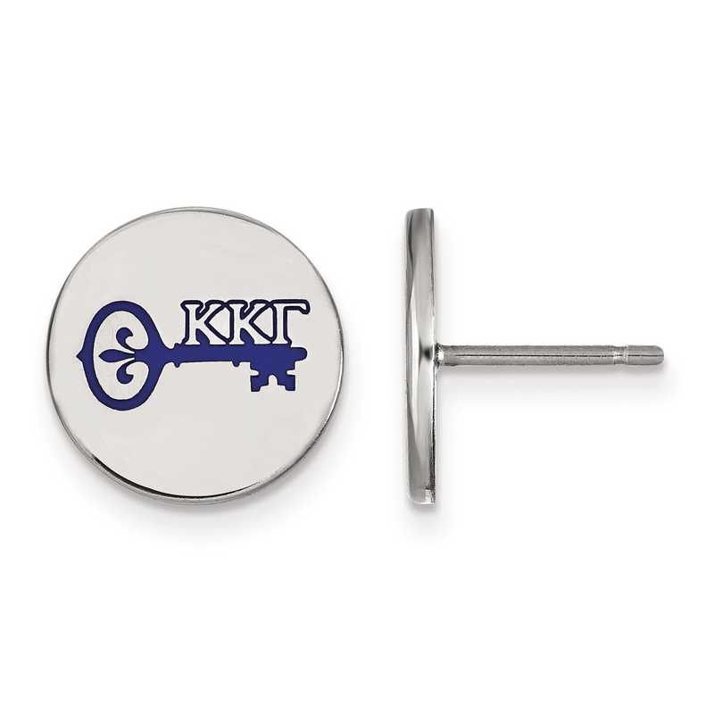 SS047KKG: Strlng Slvr LogoArt Kappa Kappa Gamma Enameled Post Earrings