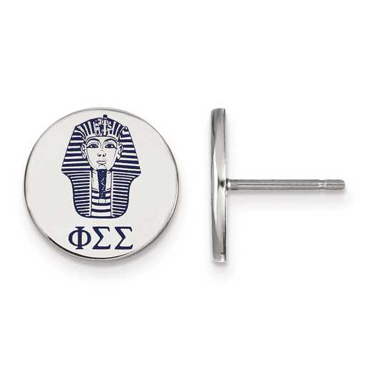 SS047PSS: Strlng Slvr LogoArt Phi Sigma Sigma Enameled Post Earrings