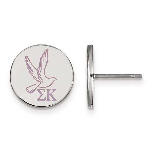 SS047SKP: Strlng Slvr LogoArt Sigma Kappa Enameled Post Earrings