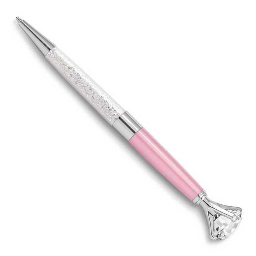 JBP113LP: Pink Crystal Filled Ballpoint Pen with Big Crystal Top