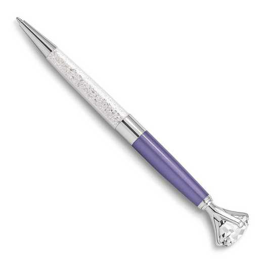 JBP113PU: Purple Crystal Filled Ballpoint Pen with Big Crystal Top