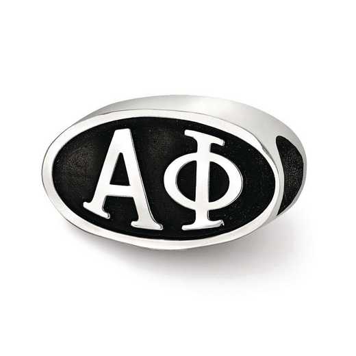 APH002BD-SS: SS Logoart Alpha Phi Oval Letters Reflection Beads