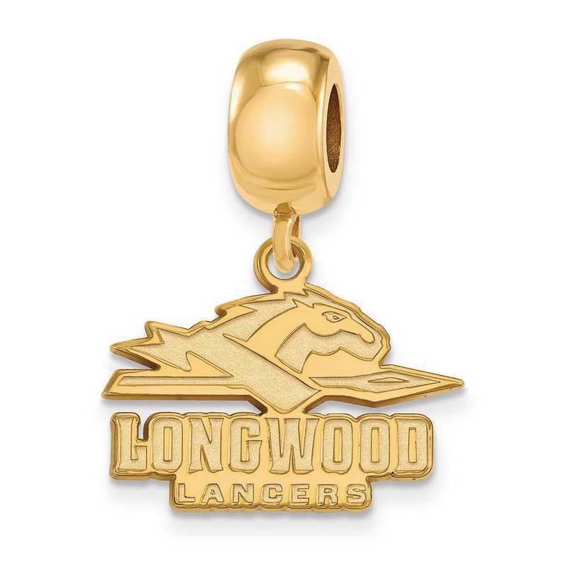 GP015LOC: SS W/GP Logoart Longwood Univ Small Dangle Reflection Beads