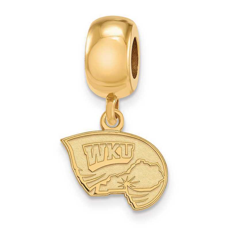 GP018WKU: SS W/GP Logoart Western Kentucky U Xs Reflection Beads Charm