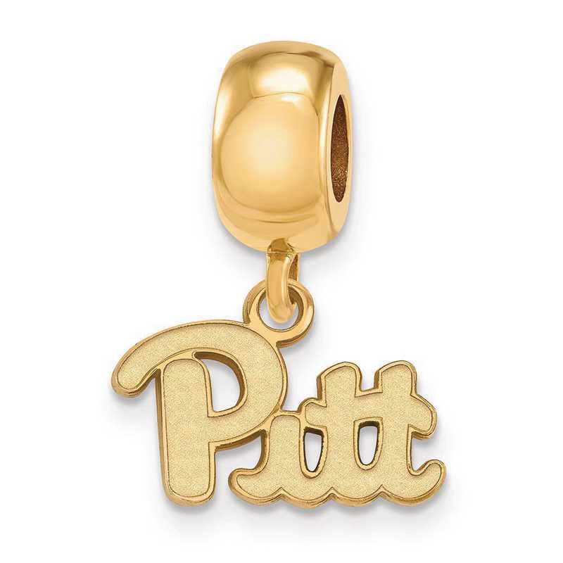 GP029UPI: SS W/GP Logoart Univ Of Pittsburgh Reflection Beads Charm