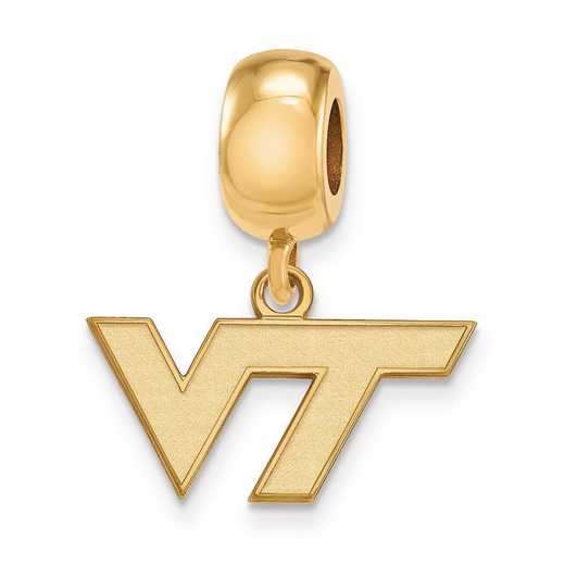 GP029VTE: SS W/GP Logoart Virginia Tech Xs Reflection Beads Charm