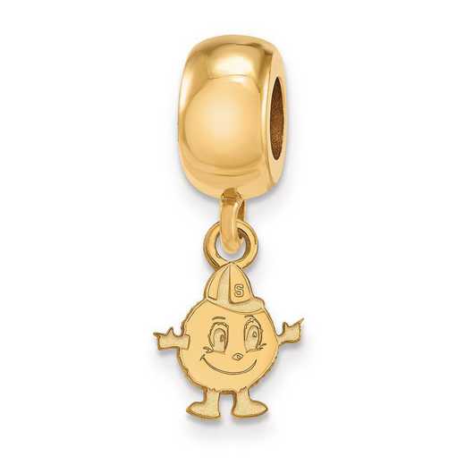 GP034SYU: SS W/GP Logoart Syracuse Univ Xs Reflection Beads Charm