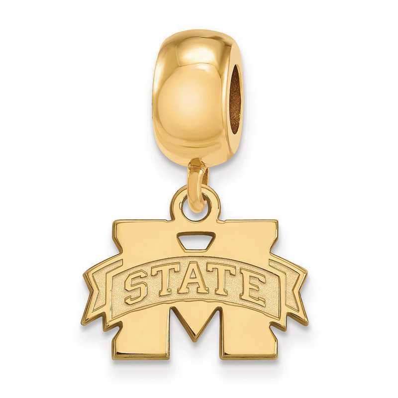 GP035MSS: SS/GP Logoart Mississippi State U Xs Reflection Beads Charm