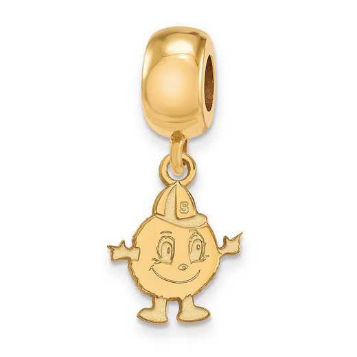 GP035SYU: SS W/GP Logoart Syracuse Univ Small Dangle Reflection Beads