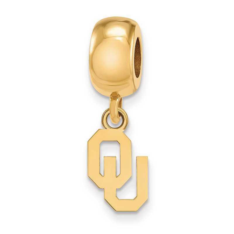 GP060UOK: SS Gp Logoart The Univ Of Oklahoma Reflection Beads Charm