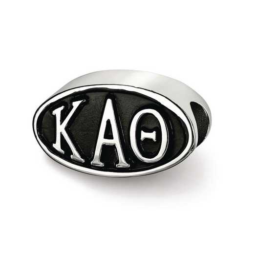 KAT002BD-SS: SS Logoart Kappa Alpha Theta Oval Letters Reflection Beads