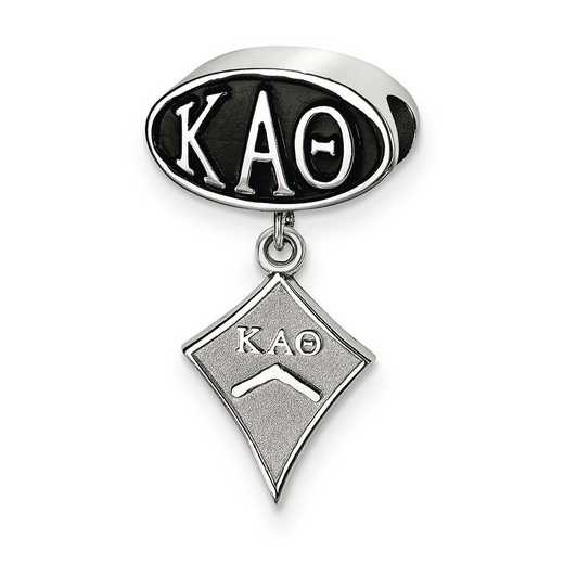 KAT004BD-SS: SS Logoart Kappa Alpha Theta Oval With Kite Reflection Beads