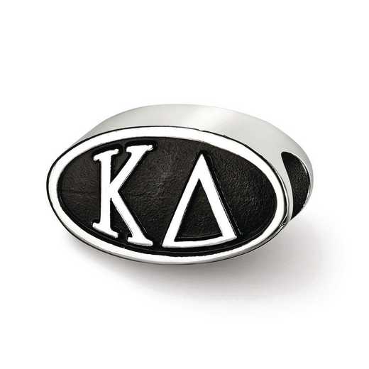 KD002BD-SS: SS Logoart Kappa Delta Oval Letters Reflection Beads