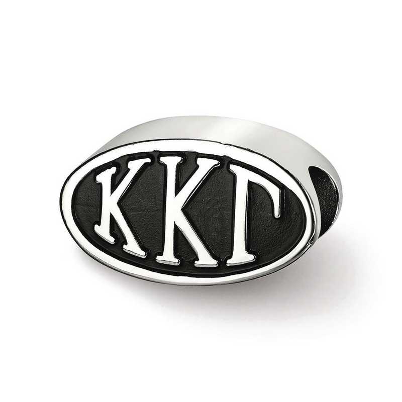 KKG002BD-SS: SS Logoart Kappa Kappa Gamma Oval Letters Reflection Beads