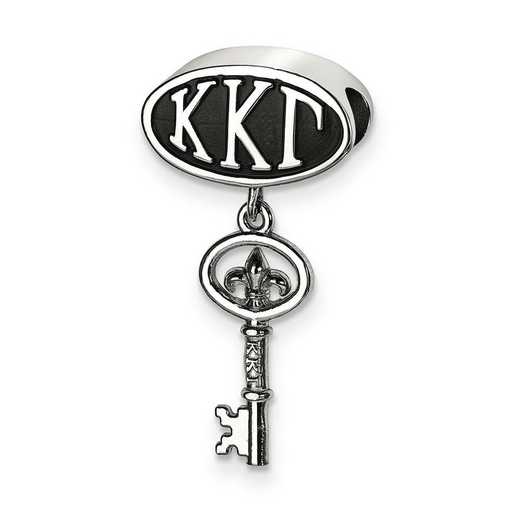 KKG004BD-SS: SS Logoart Kappa Kappa Gamma Oval Key Reflection Beads