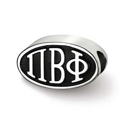 PBP002BD-SS: SS Logoart 15.25Mm Pi Beta Phi Oval Letters Reflection Beads