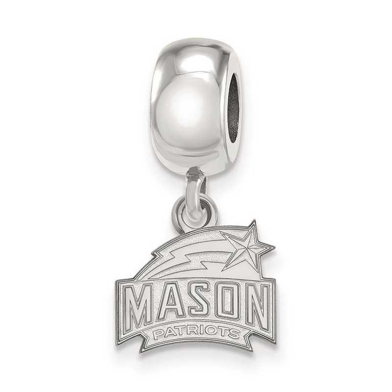 SS007GMU: SS Rh-P Logoart George Mason Univ Xs Reflection Beads Charm